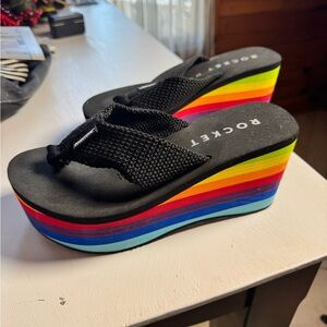 Women's Rocket Dog Rainbow Platform Sandals